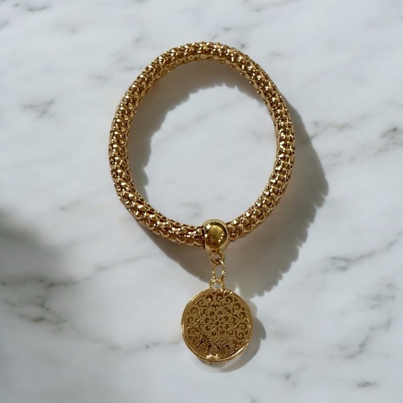 Tree of Life Crystal Charm Stretch Bracelet Set Rose Gold Silver Gold Tri-Color - Picture 5 of 8